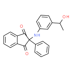 ChemSpider 2D Image | 2-[3-(1-Hydroxy-ethyl)-phenylamino]-2-phenyl-indan-1,3-dione | C23H19NO3
