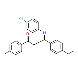 ChemSpider 2D Image | 3-[(4-Chlorophenyl)amino]-3-(4-isopropylphenyl)-1-(4-methylphenyl)-1-propanone | C25H26ClNO