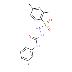 ChemSpider 2D Image | 2-[(2,4-Dimethylphenyl)sulfonyl]-N-(3-fluorophenyl)hydrazinecarboxamide | C15H16FN3O3S