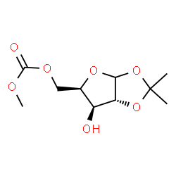 ChemSpider 2D Image | 1,2-O-Isopropylidene-5-O-(methoxycarbonyl)-D-xylofuranose | C10H16O7
