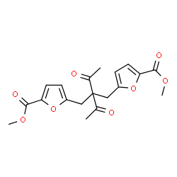 ChemSpider 2D Image | Methyl 5-(2-acetyl-2-{[5-(methoxycarbonyl)-2-furyl]methyl}-3-oxobutyl)-2-furoate | C19H20O8