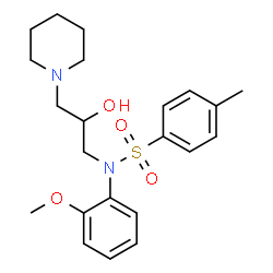 ChemSpider 2D Image | N-[2-Hydroxy-3-(1-piperidinyl)propyl]-N-(2-methoxyphenyl)-4-methylbenzenesulfonamide | C22H30N2O4S