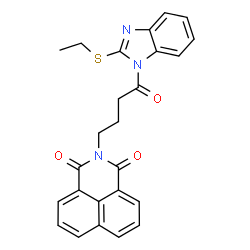 ChemSpider 2D Image | 2-{4-[2-(Ethylsulfanyl)-1H-benzimidazol-1-yl]-4-oxobutyl}-1H-benzo[de]isoquinoline-1,3(2H)-dione | C25H21N3O3S