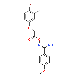ChemSpider 2D Image | N'-[2-(4-Bromo-3-methylphenoxy)acetoxy]-4-methoxybenzenecarboximidamide | C17H17BrN2O4