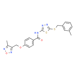 ChemSpider 2D Image | N-{5-[(3-Methylbenzyl)sulfanyl]-1,3,4-thiadiazol-2-yl}-4-[(4-methyl-1,2,5-oxadiazol-3-yl)methoxy]benzamide | C21H19N5O3S2