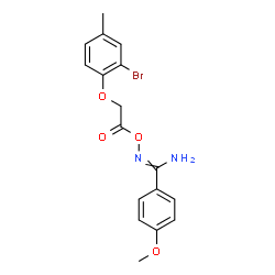 ChemSpider 2D Image | N'-[2-(2-Bromo-4-methylphenoxy)acetoxy]-4-methoxybenzenecarboximidamide | C17H17BrN2O4