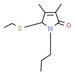 ChemSpider 2D Image | 5-(Ethylsulfanyl)-3,4-dimethyl-1-propyl-1,5-dihydro-2H-pyrrol-2-one | C11H19NOS