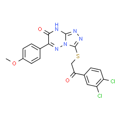 ChemSpider 2D Image | 3-{[2-(3,4-Dichlorophenyl)-2-oxoethyl]sulfanyl}-6-(4-methoxyphenyl)[1,2,4]triazolo[4,3-b][1,2,4]triazin-7(1H)-one | C19H13Cl2N5O3S