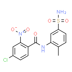 ChemSpider 2D Image | 4-Chloro-N-(2-methyl-5-sulfamoylphenyl)-2-nitrobenzamide | C14H12ClN3O5S