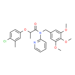 ChemSpider 2D Image | 2-(4-Chloro-3-methylphenoxy)-N-(2-pyridinyl)-N-(3,4,5-trimethoxybenzyl)propanamide | C25H27ClN2O5