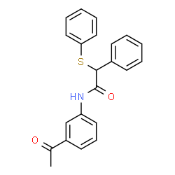 ChemSpider 2D Image | N-(3-Acetylphenyl)-2-phenyl-2-(phenylsulfanyl)acetamide | C22H19NO2S