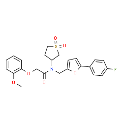 ChemSpider 2D Image | N-(1,1-Dioxidotetrahydro-3-thiophenyl)-N-{[5-(4-fluorophenyl)-2-furyl]methyl}-2-(2-methoxyphenoxy)acetamide | C24H24FNO6S