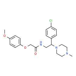 ChemSpider 2D Image | N-[2-(4-Chlorophenyl)-2-(4-methyl-1-piperazinyl)ethyl]-2-(4-methoxyphenoxy)acetamide | C22H28ClN3O3