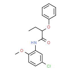 ChemSpider 2D Image | N-(5-Chloro-2-methoxyphenyl)-2-phenoxybutanamide | C17H18ClNO3