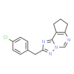 ChemSpider 2D Image | 2-(4-Chlorobenzyl)-8,9-dihydro-7H-cyclopenta[e][1,2,4]triazolo[1,5-c]pyrimidine | C15H13ClN4