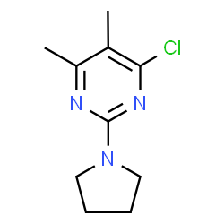 ChemSpider 2D Image | 4-chloro-5,6-dimethyl-2-pyrrolidin-1-ylpyrimidine | C10H14ClN3