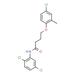 ChemSpider 2D Image | 4-(4-Chloro-2-methylphenoxy)-N-(2,5-dichlorophenyl)butanamide | C17H16Cl3NO2