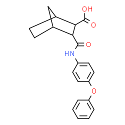ChemSpider 2D Image | 3-[(4-Phenoxyphenyl)carbamoyl]bicyclo[2.2.1]heptane-2-carboxylic acid | C21H21NO4