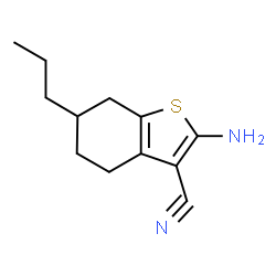 ChemSpider 2D Image | 2-Amino-4,5,6,7-tetrahydro-6-propylbenzo[b]thiophene-3-carbonitrile | C12H16N2S