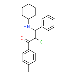 ChemSpider 2D Image | 2-Chloro-3-(cyclohexylamino)-1-(4-methylphenyl)-3-phenyl-1-propanone | C22H26ClNO