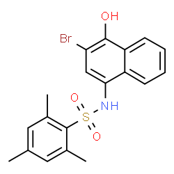 ChemSpider 2D Image | N-(3-Bromo-4-hydroxy-1-naphthyl)-2,4,6-trimethylbenzenesulfonamide | C19H18BrNO3S