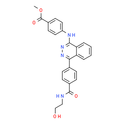 ChemSpider 2D Image | Methyl 4-[(4-{4-[(2-hydroxyethyl)carbamoyl]phenyl}-1-phthalazinyl)amino]benzoate | C25H22N4O4