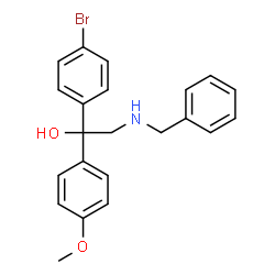ChemSpider 2D Image | 2-(Benzylamino)-1-(4-bromophenyl)-1-(4-methoxyphenyl)ethanol | C22H22BrNO2