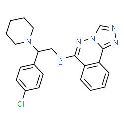 ChemSpider 2D Image | N-[2-(4-Chlorophenyl)-2-(1-piperidinyl)ethyl][1,2,4]triazolo[3,4-a]phthalazin-6-amine | C22H23ClN6
