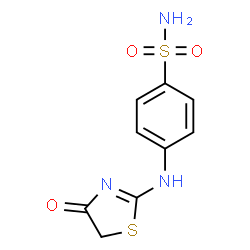 ChemSpider 2D Image | 4-[(4-Oxo-4,5-dihydro-1,3-thiazol-2-yl)amino]benzenesulfonamide | C9H9N3O3S2