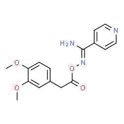 ChemSpider 2D Image | N-[2-(3,4-Dimethoxyphenyl)acetoxy]-4-pyridinecarboximidamide | C16H17N3O4