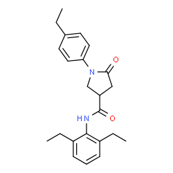 ChemSpider 2D Image | N-(2,6-Diethylphenyl)-1-(4-ethylphenyl)-5-oxo-3-pyrrolidinecarboxamide | C23H28N2O2