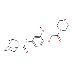 ChemSpider 2D Image | N-{3-Methoxy-4-[2-(4-morpholinyl)-2-oxoethoxy]phenyl}-1-adamantanecarboxamide | C24H32N2O5