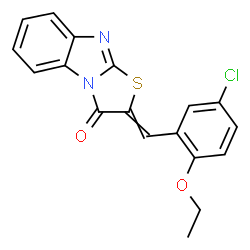 ChemSpider 2D Image | 2-(5-Chloro-2-ethoxybenzylidene)[1,3]thiazolo[3,2-a]benzimidazol-3(2H)-one | C18H13ClN2O2S