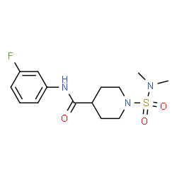 ChemSpider 2D Image | 1-(Dimethylsulfamoyl)-N-(3-fluorophenyl)-4-piperidinecarboxamide | C14H20FN3O3S