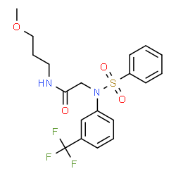ChemSpider 2D Image | N-(3-Methoxypropyl)-N~2~-(phenylsulfonyl)-N~2~-[3-(trifluoromethyl)phenyl]glycinamide | C19H21F3N2O4S