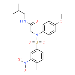 ChemSpider 2D Image | N-Isobutyl-N~2~-(4-methoxyphenyl)-N~2~-[(4-methyl-3-nitrophenyl)sulfonyl]glycinamide | C20H25N3O6S