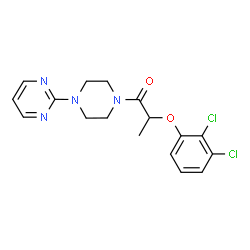 ChemSpider 2D Image | 2-(2,3-Dichlorophenoxy)-1-[4-(2-pyrimidinyl)-1-piperazinyl]-1-propanone | C17H18Cl2N4O2