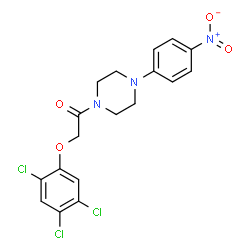 ChemSpider 2D Image | 1-[4-(4-Nitrophenyl)-1-piperazinyl]-2-(2,4,5-trichlorophenoxy)ethanone | C18H16Cl3N3O4