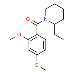 ChemSpider 2D Image | (2-Ethyl-1-piperidinyl)[2-methoxy-4-(methylsulfanyl)phenyl]methanone | C16H23NO2S