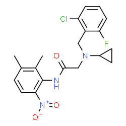 ChemSpider 2D Image | N~2~-(2-Chloro-6-fluorobenzyl)-N~2~-cyclopropyl-N-(2,3-dimethyl-6-nitrophenyl)glycinamide | C20H21ClFN3O3