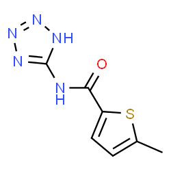 ChemSpider 2D Image | 5-Methyl-N-(1H-tetrazol-5-yl)-2-thiophenecarboxamide | C7H7N5OS
