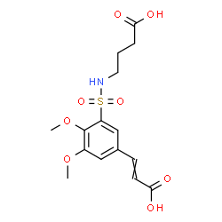 ChemSpider 2D Image | 4-({[5-(2-Carboxyvinyl)-2,3-dimethoxyphenyl]sulfonyl}amino)butanoic acid | C15H19NO8S