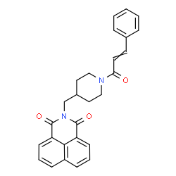 ChemSpider 2D Image | 2-[(1-Cinnamoyl-4-piperidinyl)methyl]-1H-benzo[de]isoquinoline-1,3(2H)-dione | C27H24N2O3