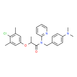 ChemSpider 2D Image | 2-(4-Chloro-3,5-dimethylphenoxy)-N-[4-(dimethylamino)benzyl]-N-(2-pyridinyl)propanamide | C25H28ClN3O2