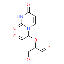 ChemSpider 2D Image | 2-[1-(2,4-Dioxo-3,4-dihydro-1(2H)-pyrimidinyl)-2-oxoethoxy]-3-hydroxypropanal | C9H10N2O6