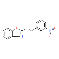 ChemSpider 2D Image | S-1,3-Benzoxazol-2-yl 3-nitrobenzenecarbothioate | C14H8N2O4S