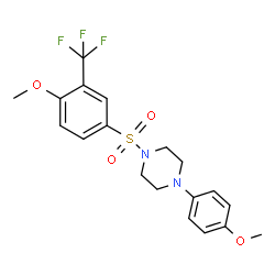ChemSpider 2D Image | 1-(4-Methoxyphenyl)-4-{[4-methoxy-3-(trifluoromethyl)phenyl]sulfonyl}piperazine | C19H21F3N2O4S