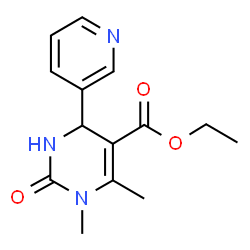 ChemSpider 2D Image | Ethyl 1,6-dimethyl-2-oxo-4-(3-pyridinyl)-1,2,3,4-tetrahydro-5-pyrimidinecarboxylate | C14H17N3O3