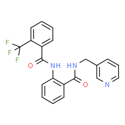 ChemSpider 2D Image | N-{2-[(3-Pyridinylmethyl)carbamoyl]phenyl}-2-(trifluoromethyl)benzamide | C21H16F3N3O2