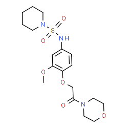 ChemSpider 2D Image | N-{3-Methoxy-4-[2-(4-morpholinyl)-2-oxoethoxy]phenyl}-1-piperidinesulfonamide | C18H27N3O6S